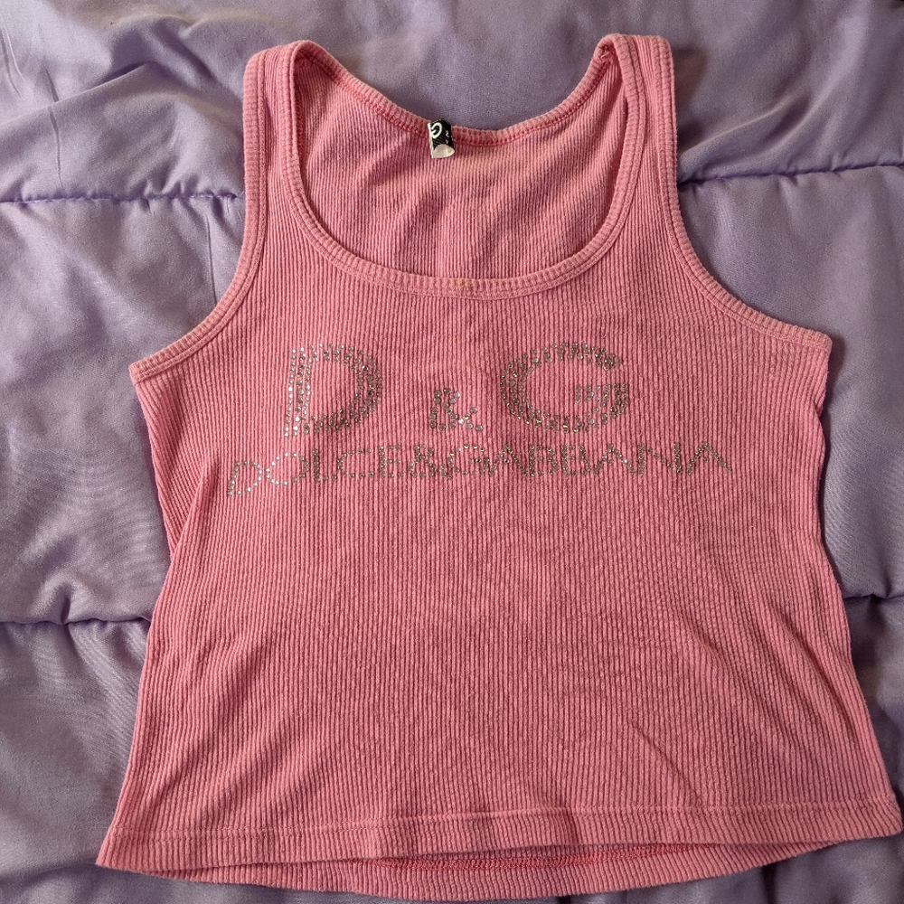 Dolce & Gabbana Y2K baby pink tank.